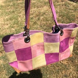 OMBU suede patch purse